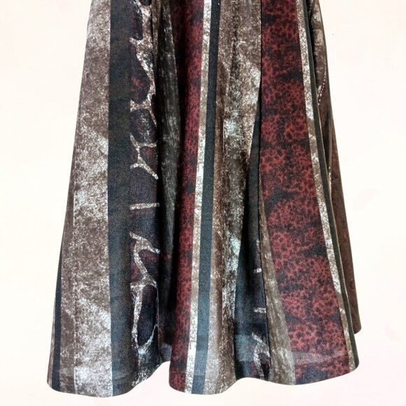 ROBBIE BEE Cowl Neck A-Line Multicolor Lined 3/4 Sleeve Stretch Midi Dress Sz L - Picture 5 of 12